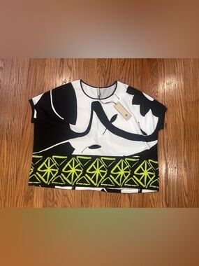 Indies abstract blouse top - size XL